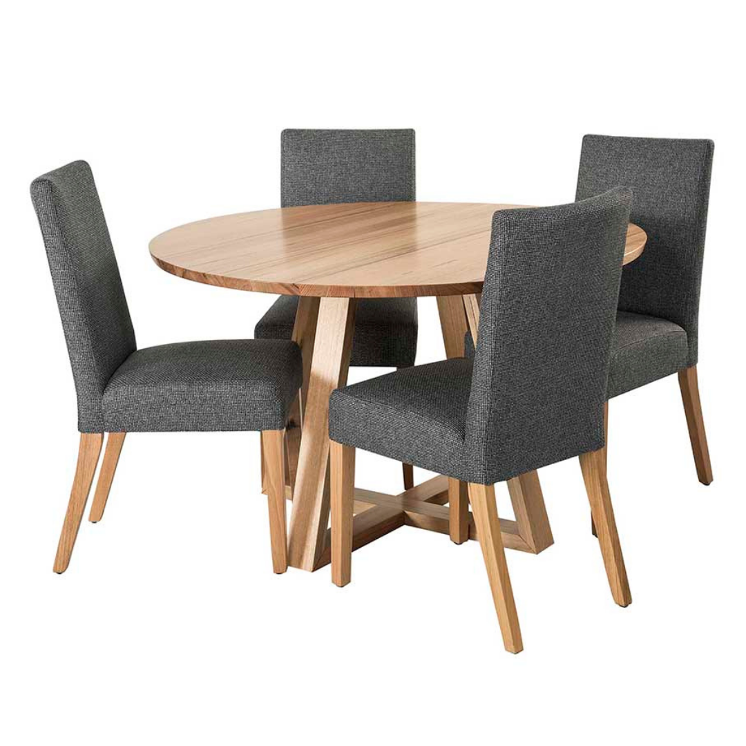 ZEN 5 Piece Round Dining Suite Package 1350 diameter in Blackwood