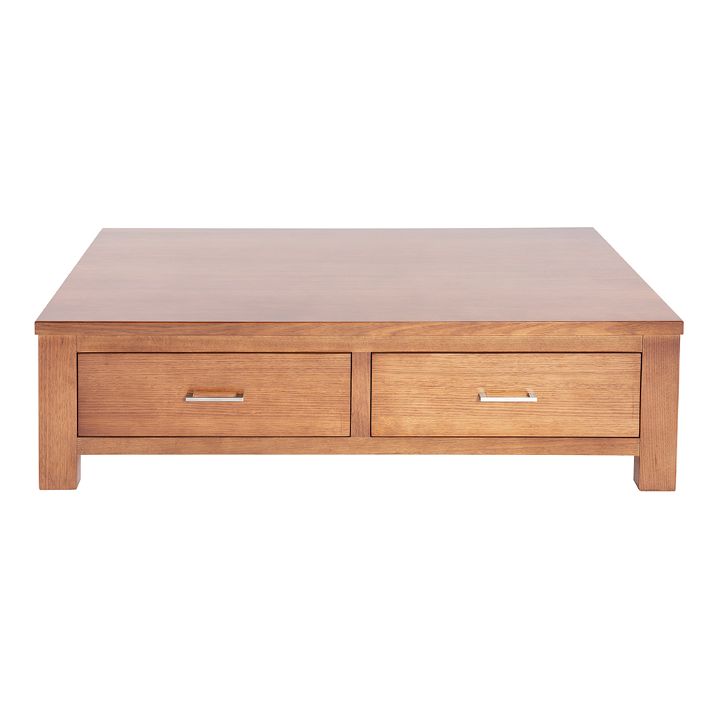 RUSTIC 2 Drawer Coffee Table in Tas Oak Sapphire Wood
