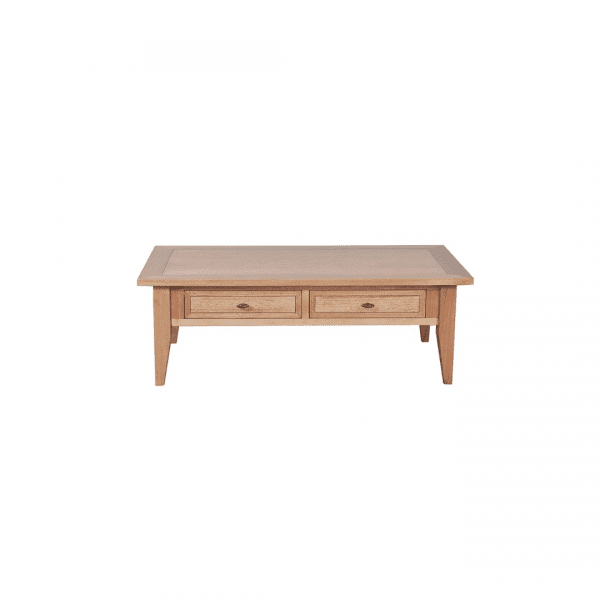 LEON 2 Drawer Coffee Table in Tas Oak Sapphire Wood
