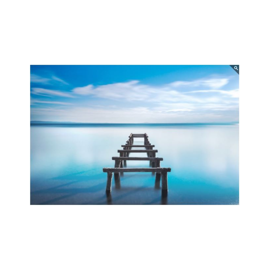 LAKE EXPOSURE Glass Wall Art Sapphire Wood