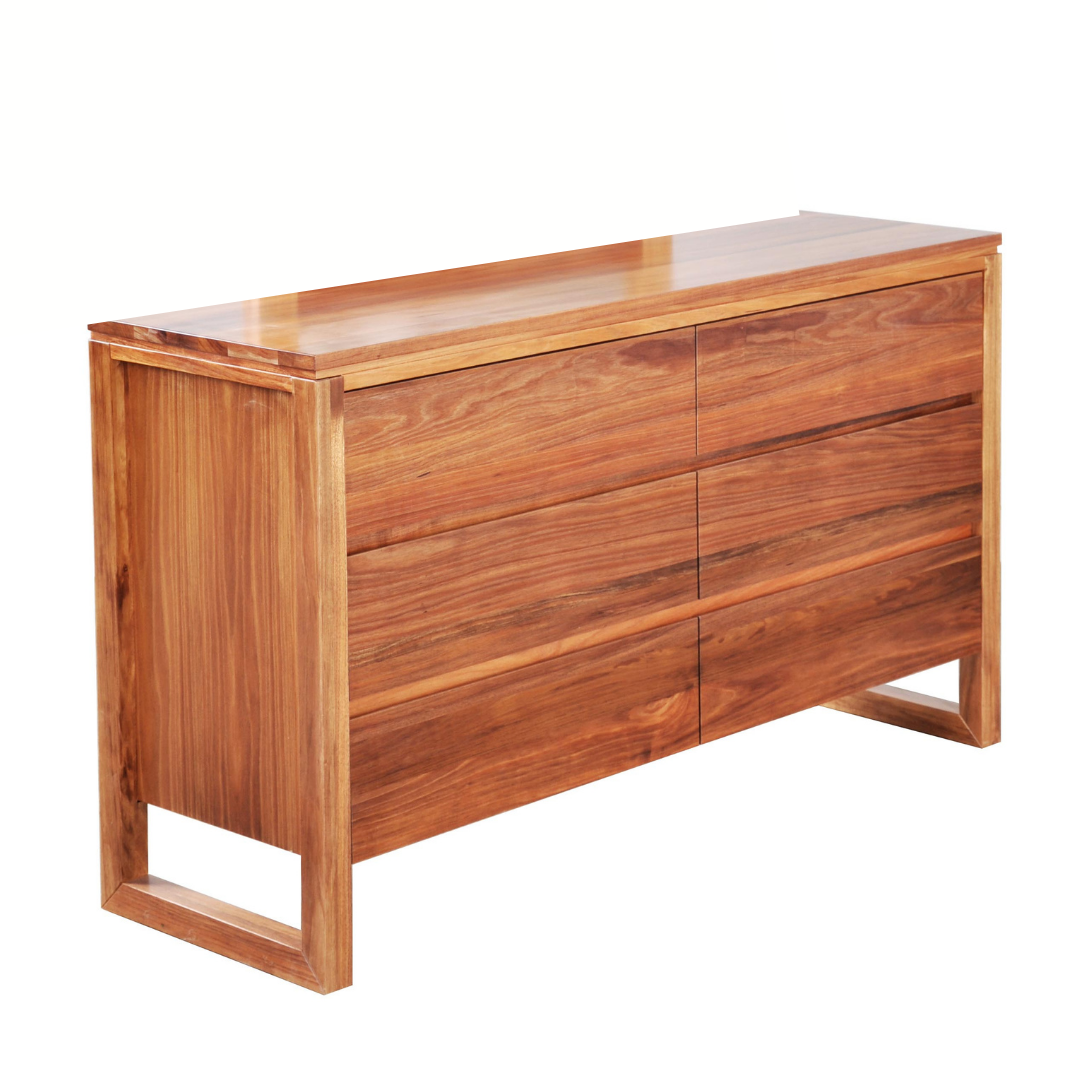 HORNSBY Dresser 6 Drawer in Tas Blackwood Sapphire Wood